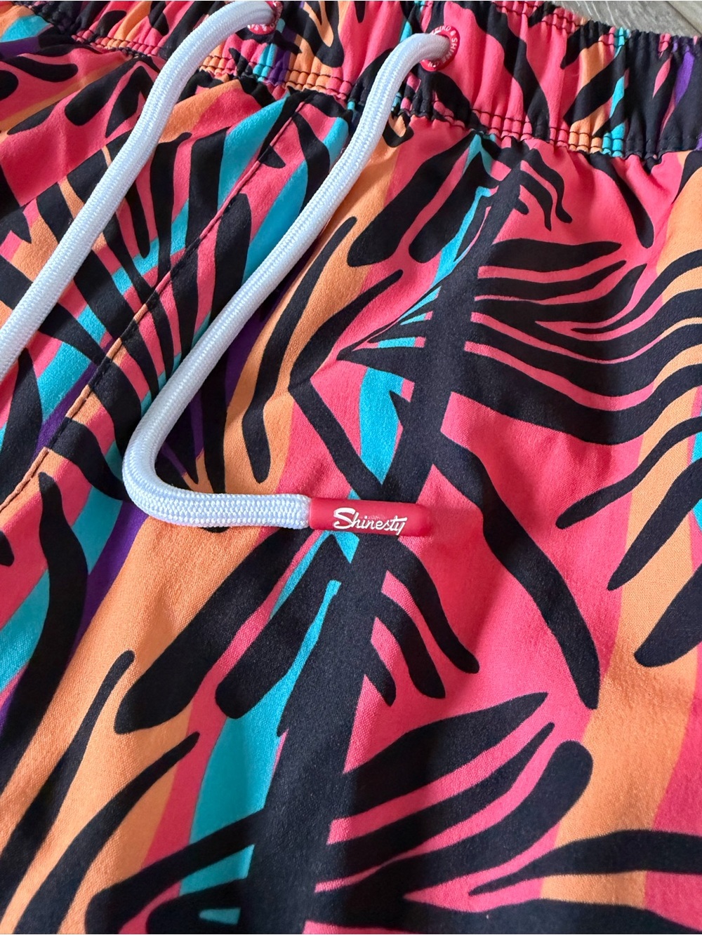 Shinesty The Bay Breeze Tropical Neon Ball Hammock Pouch 5" Swim Trunks NWOT - Picture 2 of 12